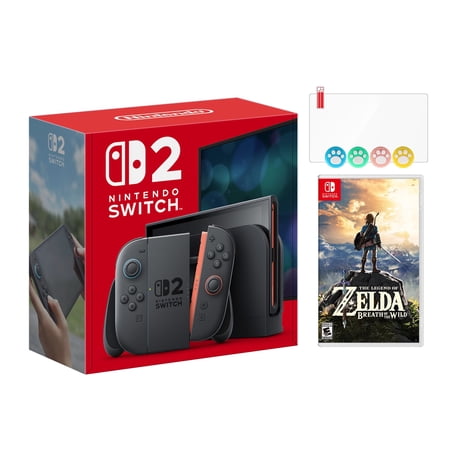 Nintendo Switch 2 Console 256GB 7.9-Inch 1080P HDR Touch Screen, Joy-Con 2 with Mouse Sensor, Dock, with The Legend of Zelda: Breath of the Wild And Mytrix Joystick Caps & Screen Protector