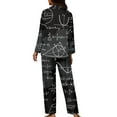 thumbnail image 2 of Renewold Causal Pajamas Button Down for Women Set Math Theme Nightwear T-Shirt Tops 2 Pieces Comfortable Long Sleeve Pj Pants with Big Pockets Size 2XL, 2 of 6