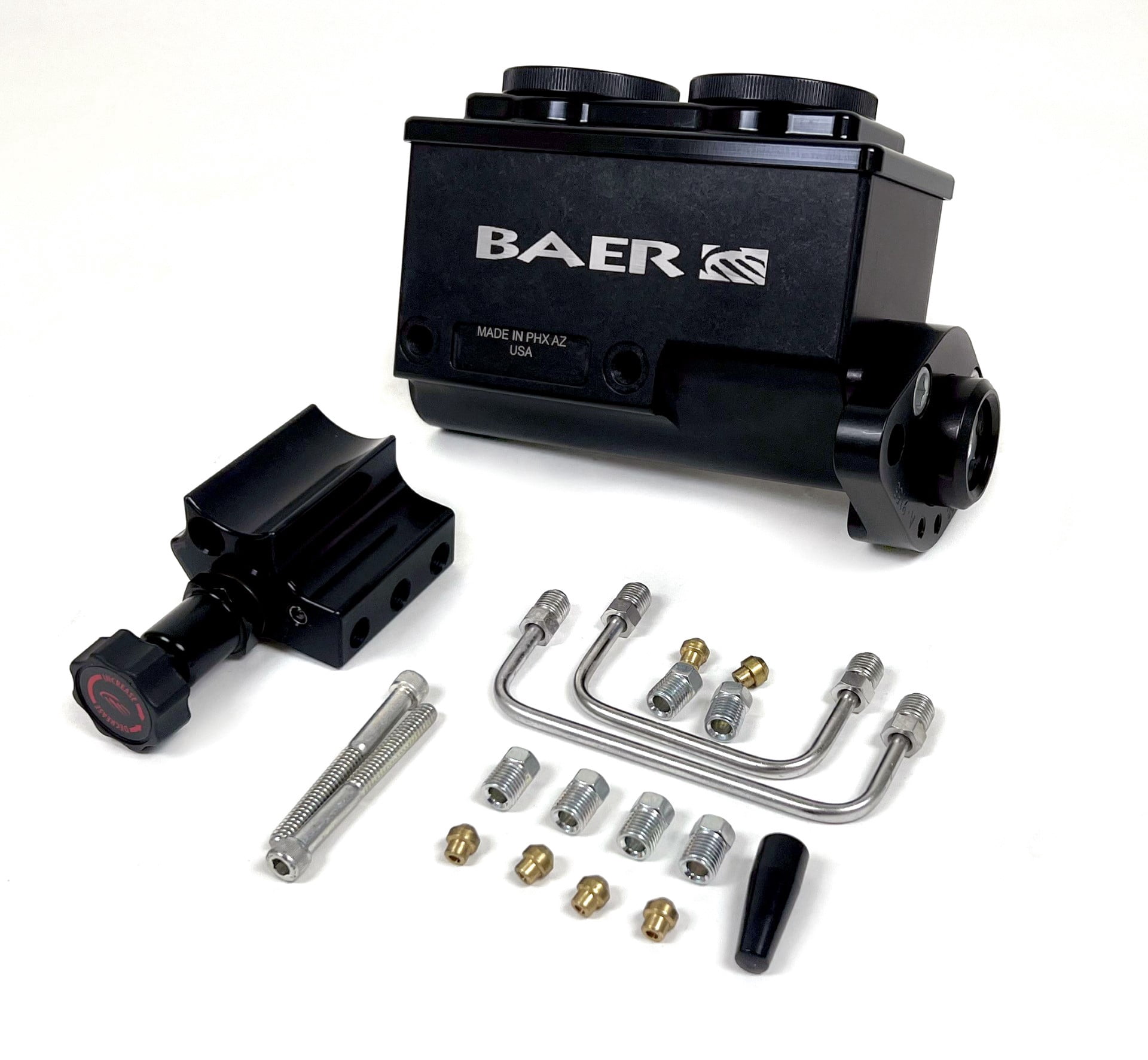 Baer Brakes 6805203 ReMaster 2-Bolt GM/Ford Master Cyl Combo Kit, 15/16" bore, Left port, Black