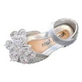 thumbnail image 1 of PEASKJP Children's Booties Round Toe Pull on Riding Shoes for Little Kid/Big Kid, Silver 36, 1 of 5