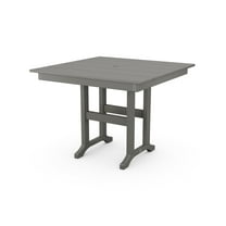 POLYWOOD 37.73" Polywood Outdoor Dining Table, Slate Gray