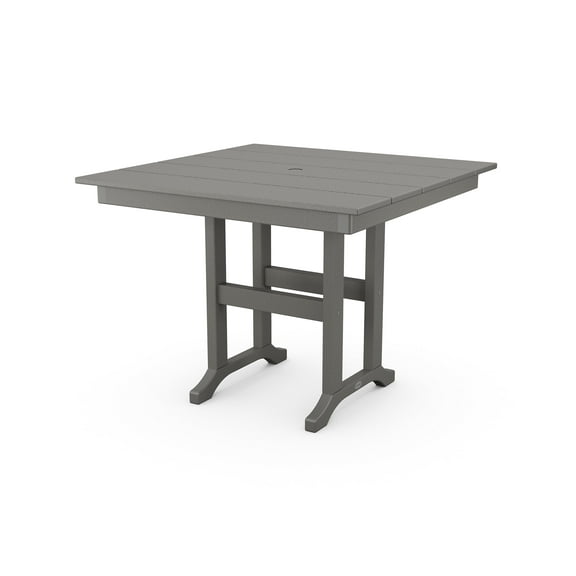 POLYWOOD 37.73" Polywood Outdoor Dining Table, Slate Gray