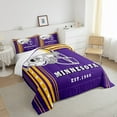 thumbnail image 2 of American Football City Comforter Set Football Gifts Twin Bedding Sets, Sports Team Style Bed Comforter Set for Teen Football Helmet Quilt, Purple Yellow White (Minnesota), 2 of 6