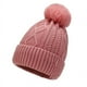 thumbnail image 1 of Gorros de invierno para mujer, gorro de punto para niña, gorro con forro polar de doble capa y pompón de piel sintética, 1 of 5
