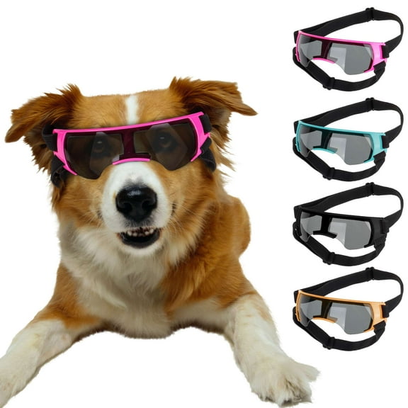 Spencer Dog Goggles UV Protection Glasses for Small to Medium Breed Dog, Pet Dog Sunglasses Windproof Dustproof Snowproof Upgraded Puppy Glasses Adjustable Eyewear
