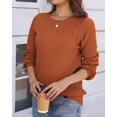 thumbnail image 3 of Zeagoo Fall Sweaters for Women Crewneck Long Sleeve Crochet Texture Pullover Sweater Tops, 3 of 6
