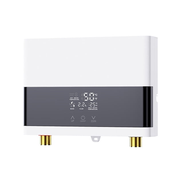 Instant Water Heater Bathroom Kitchen Wall Mounted Electric Water Heater LCD Temperature Display With Remote Control ,Convertible Temperature Scale