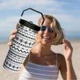 thumbnail image 6 of 30 oz Flip StrawTumbler With Handle,Black White Boho Vacuum Insulated Leakproof FlipTumbler With Straw Cups Water Bottle CoffeeTravel Tumbler, Boho Decor/Accessories for Women, 6 of 7