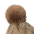 thumbnail image 4 of Babysbule Hats for Women Winter Winter Knitted Hats Fashion Twists Striped Curled Edgeless Cold Hat Outdoor Warmth Thick Hairball Woolen Hats, 4 of 4