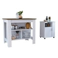 thumbnail image 1 of Pemberly Row 2 Piece Kitchen Set Kicthen Island and Kitchen Cart in Multi-color, 1 of 10