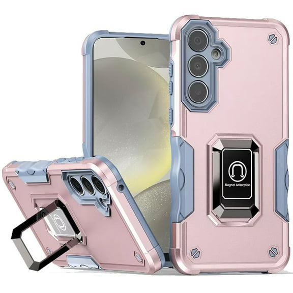 For Samsung s25/s24 OPTIMUM Magnetic Ring Stand Hybrid Case Cover - Rose Gold