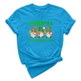 thumbnail image 2 of Fesfesfes Womens Tshirt Round Neck Saint Patrick's Four Leaf Print Short Sleeved Casual Loose Top Short Sleeved Short Sleeved Round Neck Top/shirt T Shirts for Women S(US:4), 2 of 5