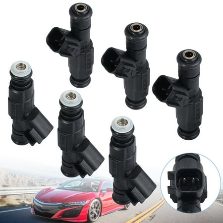 - ESYNIC 4-Hole Upgrade Fuel Injectors for 99-04 Jeep Cherokee Grand Cherokee Wrangler 4.0L OEM#0280155784 6pcs