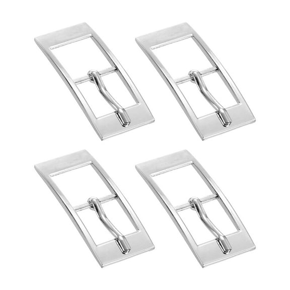 Uxcell Metal Roller Buckle, 4Pack 0.75 Inch Single Prong Belt Buckle Rectangle Center Bar Buckles for Leather Craft Accessories Belt, Silver