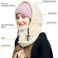 thumbnail image 5 of Sherpa Hood Ski Mask, Wind-Resistant Winter Face Mask, Warm Face Cover Hat Cap Scarf, Cold Windproof Mask Adjustable, 5 of 7