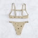 thumbnail image 3 of Traje de baño para mujer, espalda descubierta, correas anchas regulables para los hombros, cintura Regular, diseño hueco, traje de baño informal de moda, color tostado claro L, 3 of 8