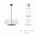thumbnail image 7 of Modway Mercer 4-Light Metal and Fabric Pendant Light in White/Bronze, 7 of 7