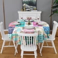 thumbnail image 2 of Pioneer Flower Floral Print Pattern Round Tablecloth 60"x60",Wrinkle Wipeable Table Cloth for Kitchen Dining Room Picnic Patio Party, 2 of 6