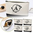 thumbnail image 4 of Cosmetic Bag Initial Makeup Bag Hand Held Purse Canvas Design Storage Solution Ideal for All Girls, 4 of 4