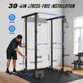 thumbnail image 6 of Power Rack Cage with Cable Crossover System, 1600 lbs Capacity Squat Rack with Pulley System, Dip Bars, Landmine & 21 Height Adjustments for Home Gym, 6 of 7