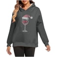 thumbnail image 2 of HOMBOM Womens Ugly Merry Christmas Sweatshirts Hoodies Fleece Linend Pullover Gray Red Wine Glass Tops for Ladies Soft, 2 of 7
