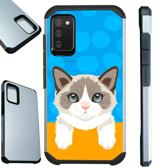 Compatible with Samsung Galaxy A02s Hybrid Fusion Guard Phone Case Cover (Cute Cat Ragdoll)