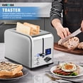 thumbnail image 3 of CUSIMAX Silver 2-Slice Toaster - Large LED Display, 1.5'' Ultra-wide Slots, 6 Browning Levels, Defrost & Bagel Modes, Easy Clean Removable Tray, 3 of 3