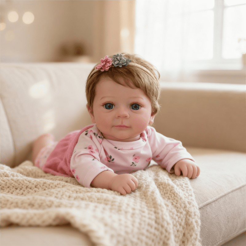 17-inch Lifelike Reborn Baby Dolls Soft Cloth Body，Real Baby Feeling Newborn Baby Dolls Adorable Playful Real Life Baby Dolls with Gift Box for Kids Age 3 +