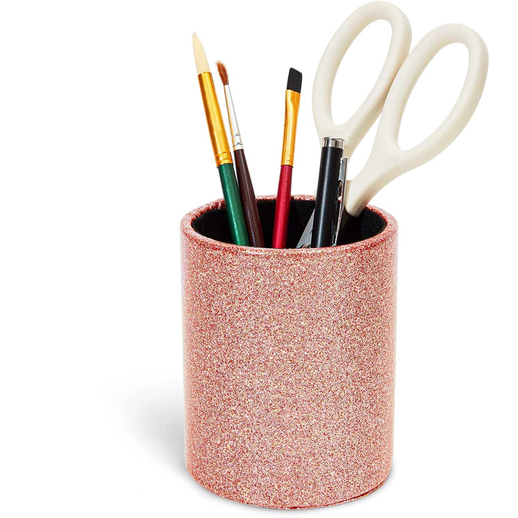 Birthday Gift Ideas Soft Leather Pen Pencil Pouch Stand Holder Case Caddy Pot Display Stand Table Desk Organizers Accessories Desktop Supplies For Home Office Decor School College Stationery Office Products Pencil Holders