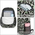 thumbnail image 2 of 17 Inch Lightweight Backpack,PVC Waterproof Oxford Fabric, Ergonomically Designed, with Large Capacity, Leopard Animal Print, 2 of 5