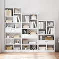 thumbnail image 6 of IOTXY Wooden Open Display Bookcase - 51" Height 7 Cubes Freestanding Storage Bookshelf with Drawer, Warm White, 6 of 6