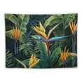 thumbnail image 5 of QZHH  Wall Tapestry Green Bird Floral Pattern Tropical Leaves Flowers Yellow Exotic Paradise Abstract Blossom Hawaii Art Tapestry Wall Hanging for Room, 5 of 7