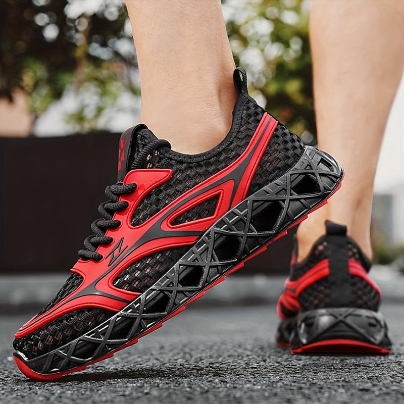 Men's Large Size Low-Top Lace-Up Hiking Shoes, Water Wading Quick-Dry Mesh Sneakers,for Teens, Outdoor Running Shoes  Breathable Hollow-Out Net Sports Shoes