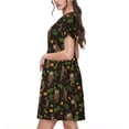 thumbnail image 2 of Rateoe Sloth Doing Yoga Pattern Women’s Short Sleeve Dress – Casual Elegant Summer A-Line Dress for Everyday Wear, 2 of 6