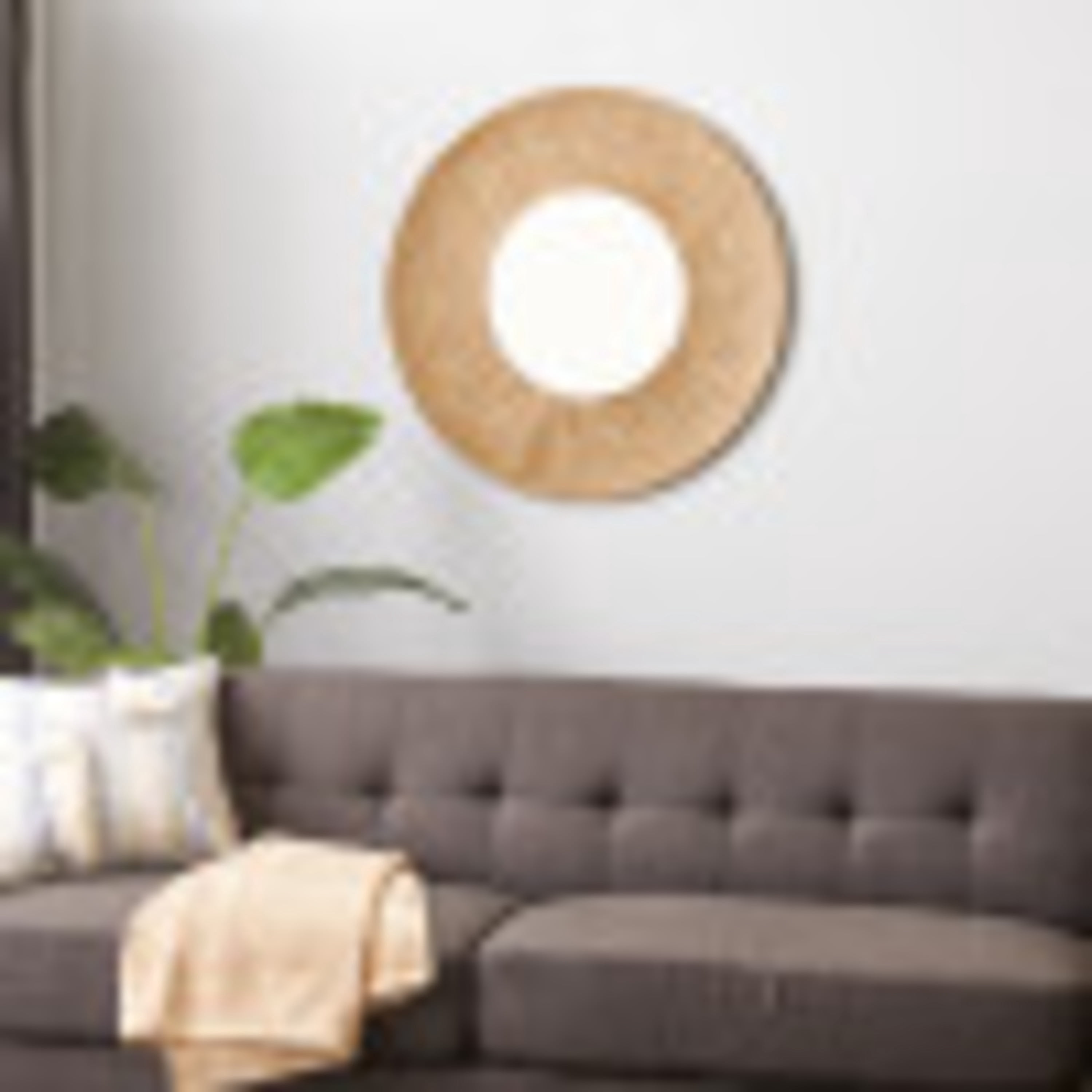 DecMode 36" x 36" Gold Wall Mirror