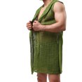 thumbnail image 5 of Men's Sexy Hollow Hooded Sleeveless Robes Bathrobes Mesh See-Through Lingerie Sleepwear Pajamas, 5 of 5