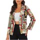 thumbnail image 2 of Puntoco Blazer de bolsillo con botones y solapa suelta para mujer Puntoco Puntoco-7222, 2 of 7