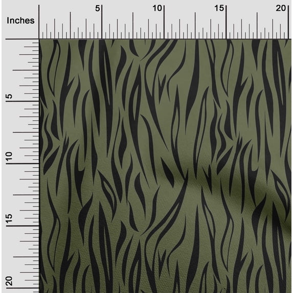 oneOone Cotton Poplin Twill Olive Green Fabric Skins Animal Dress Material Fabric Print Fabric By The Yard 56 Inch Wide