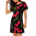 thumbnail image 2 of Fotbe Cherry Bata de Dormir para Mujer con Estampado, Camisón de Algodón de Manga Corta, Ropa de Dormir Casual, 2 of 6