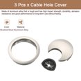 thumbnail image 3 of Uxcell 3Pack 2" Cable Hole Cover Zinc Alloy Desk Wire Cord Grommet, Brushed Silver, 3 of 6