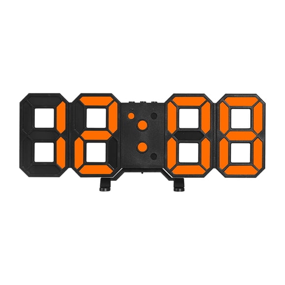 Reloj LED Reloj electrónico digital Fecha Hora Reloj despertador digital para dormitorio para oficina Dormitorio Sala de estar Mesa naranja concha negra