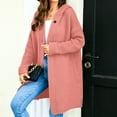thumbnail image 3 of ABATAB Sweater Cardigans for Women Knitted Long Sleeve Sleeve Button down Dusters with Hood Loose Fit Hoodie Knitwear Coats(Medium,Pink), 3 of 5