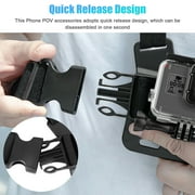 Mobile Phone Chest Strap Mount, TSV Harness Strap Holder Universal Cell Phone Clip Compatible with Action Camera POV/VLOG, Go Pro Hero 9/8, Session, Fusion, DJI OSMO Action