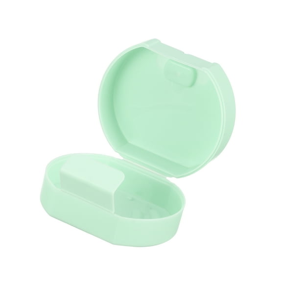 Vocoste Portable Soap Dish Box Soap Bar Holder for Travel Camping with Cover Green 3.27"x2.91"x1.5"