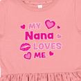 thumbnail image 4 of Inktastic Valentine's Day My Nana Loves Me Hearts and Lips Girls Toddler Dress, 4 of 5
