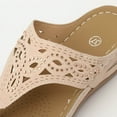thumbnail image 7 of Mostsola Flip Flops for Women Boho Hollow Out Wedge Sandals Trendy Rhinestone Slip on Shoes, 7 of 7