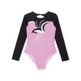thumbnail image 5 of YiZYiF Kids Girls Rhythmic Gymnastics Jumpsuit Long Sleeve Ballet Dance Leotard Shiny Rhinestones Metallic Bodysuit Pink 14, 5 of 7
