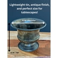 thumbnail image 3 of Antique Pewter Tin Compote Vase - 6 1/4" Diameter, 4 3/4" Tall, Tarnished, Wedding Vase, Planter Pot, Flower Vase, Compote Bowl, Flower Décor, 3 of 4