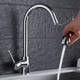 Chrome Pull Out Kitchen Sink Mixer Tap with Pull Down Brass Shower 360