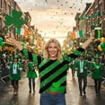 thumbnail image 5 of FDGIU Plus Size St. Patrick's Day Tee for Women - Short Sleeve Shamrock Graphic Crew Neck Top, 5 of 6